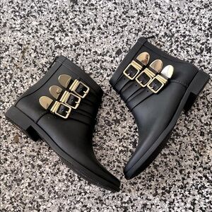 New Loeffler Randall Black Ankle rainboots